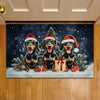 Joycorners Christmas Dachshund Doormat, The Trio Of Dachshund Doormat For Home Decor Housewarming Gift, Welcome Mat Gift For Dog Lovers LM0210