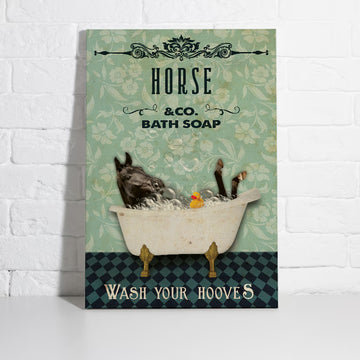 Joycorners Horse Shower Portrait Canvas