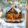 Joycorners Christmas Snow Farm Cow Family Ornament, Acrylic Ornament (9 Breed Options)