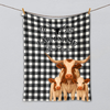 Joycorners Black And White Plaid Custom Name Farm Name Blanket