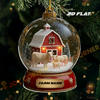 Joycorners Christmas Snow Globe Cow Family Custom Name Ornament, Acrylic Ornament (8 Breed Options)
