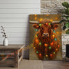 Joycorner Highland Cow Christmas Lights 3D Wrapped Canvas