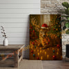 Joycorner Christmas Deer With Santa Hat & Lights – Cute Holiday Scene 3D Wrapped Canvas