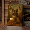 Joycorner Buck Deer Beer Cigar Rustic Portrait 3D Wrapped Canvas