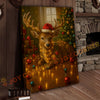 Joycorner Christmas Deer With Santa Hat & Lights – Cute Holiday Scene 3D Wrapped Canvas