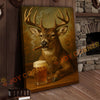 Joycorner Buck Deer Beer Cigar Rustic Portrait 3D Wrapped Canvas