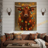 Joycorner Highland Cow Christmas Lights 3D Wrapped Canvas