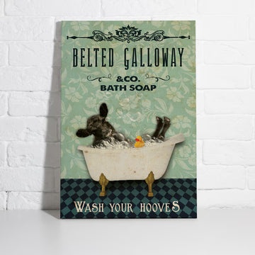 Joycorners Belted Galloway Shower Portrait Canvas