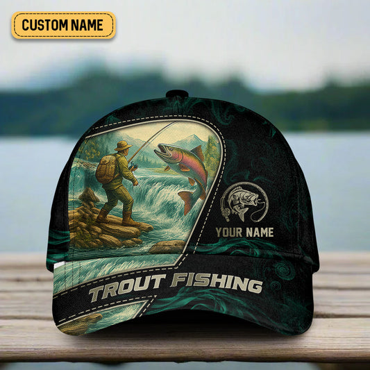 Joycorners Rainbow Trout Fishing Hat, Fishing Trucker Hat, Fishing Cap For Men, Fishing Gifts For Dad