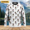 Joycorners Funny Stick Figure Fishing Pose Custom Face SPF Shirt For Men, Funny Fishing Shirt, Fishing Shirts For Men