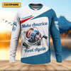 Joycorners Make America Reel Again Patriotic Fishing Shirt, Performance Fishing Shirts, Fishing Shirts For Men