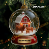 Joycorners Christmas Snow Globe Cow Family Custom Name Ornament, Acrylic Ornament (8 Breed Options)