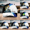 Joycorners Fishing Blue Camo Sport Pattern Personalized Name 3D Cap (11 Breeds)
