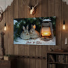 Joycorner Bunny Couple Winter Lantern Cozy Personalized Canvas