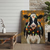 Joycorner Holstein Cow Christmas Lights 3D Wrapped Canvas