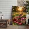 Joycorners Loving Deer Couple Meadow Sunset Personalized Name Canvas