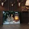 Joycorner Bunny Couple Winter Lantern Cozy Personalized Canvas