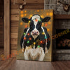 Joycorner Holstein Cow Christmas Lights 3D Wrapped Canvas