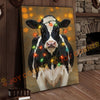 Joycorner Holstein Cow Christmas Lights 3D Wrapped Canvas