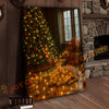 Joycorner Cozy Christmas Deer Wrapped in Fairy Lights – Festive Tree Background 3D Wrapped Canvas