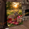 Joycorners Loving Deer Couple Meadow Sunset Personalized Name Canvas