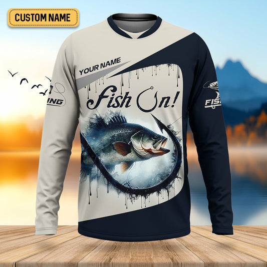 Joycorners Bass Fishing Shirt, Long Sleeve Sun Shirt, Camo Long Sleeve Shirt, Mens Fishing Shirt