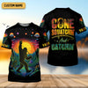 Joycorners Gone Squatchin And Catching Alien Bigfoot Funny Fishing Shirt, SPF Shirt For Men, Fishing Shirts For Men