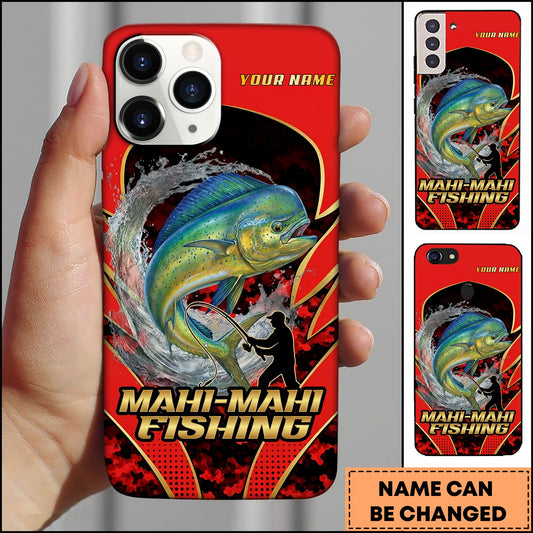 Joycorners Mahi-mahi Fishing Jumping Water Fisherman Silhouette Personalized Name 3D Phone Case