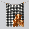 Joycorners Black And White Plaid Custom Name Farm Name Blanket