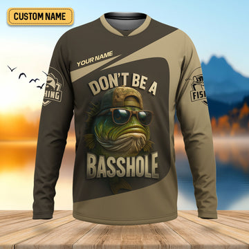 Joycorners Don't Be A Basshole Men's Fishing Shirt, Mahi Fishing Shirt, UPF Fishing Shirt
