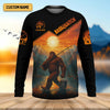 Joycorners Bassquatch Bigfoot Fishing SPF Long Sleeve Shirts, Fishing Shirts For Men, Funny Fishing Shirt, Fisherman Gift