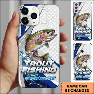 Joycorners Trout Fishing Phone Case Splash Art Fishing Phone Case Custom Name