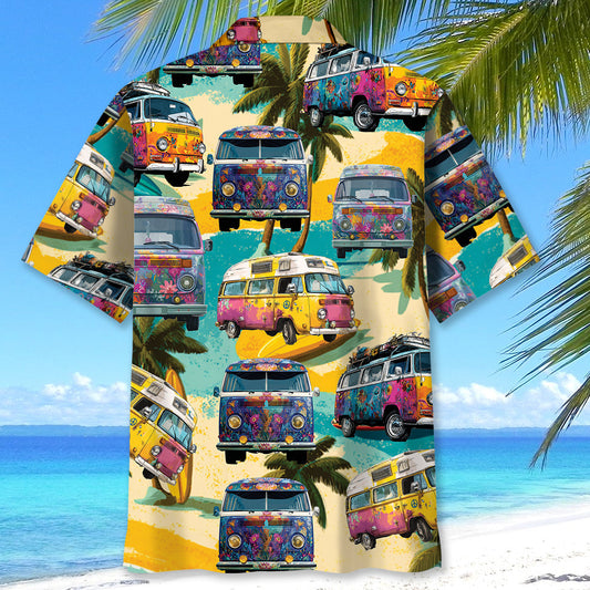 Joycorners Vintage Camping Car On The Beach Hawaiian Shirt