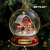 Joycorners Christmas Snow Globe Cow Family Custom Name Ornament, Acrylic Ornament (8 Breed Options)