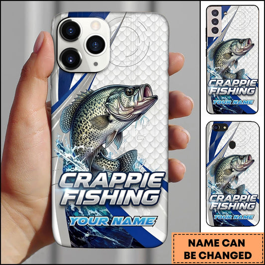 Joycorners Crappie Fishing Phone Case Splash Art Fishing Phone Case Custom Name