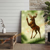 Joycorner Funny Deer Middle Finger Forest Scene – Humorous Wildlife Art 3D Wrapped Canvas