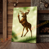 Joycorner Funny Deer Middle Finger Forest Scene – Humorous Wildlife Art 3D Wrapped Canvas