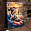 Joycorner Holstein Cow Americana Float Beer Sunglasses 3D Wrapped Canvas