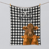 Joycorners Black And White Plaid Custom Name Farm Name Blanket