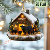 Joycorners Christmas Snow Farm Cow Family Ornament, Acrylic Ornament (9 Breed Options)