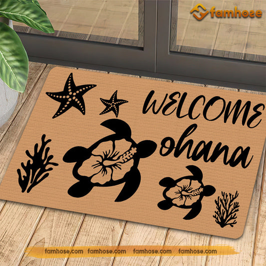 Joycorners Turtle Doormat, Turtles Welcome Ohana Gift For Turtle Lovers, New Home Gift, Housewarming Gift, Turtle Decor LM0210