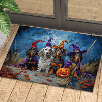 Joycorners Halloween Dachshund Dog Doormat, Ready To Bewitch, Doormat For Home Decor Housewarming Gift, Welcome Mat Gift For Dog Lovers LM0210