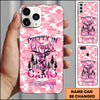 Joycorners Artist Hunting - Pretty In Pink Dangerous In Camo Deer Light Pink Personalized Name Phone Case