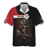 Joycorners Custom Name Mechanic Shirt Cyber Skull with Wrench Design T Shirt PT2609