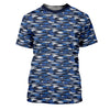 Joycorners Blue Fish Pattern Performance Fishing Shirts, SPF Shirt For Men, Hooded Fishing Shirt, Fishing Shirts For Men