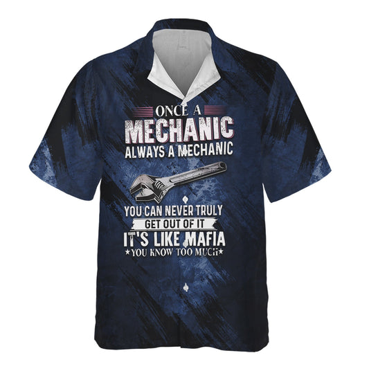 Joycorners Once A Mechanic Always A Mechanic Hawaiian Shirt Funny Printed Vintage Mechanic Unisex Shirt with Color Options PT2609
