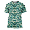 Joycorners Green Camo Performance Fishing Shirts, SPF Shirt For Men, Hooded Fishing Shirt, Fishing Shirts For Men