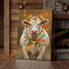 Joycorner Charolais Cow Christmas Lights 3D Wrapped Canvas