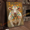 Joycorner Charolais Cow Christmas Lights 3D Wrapped Canvas