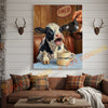 Joycorners Cattle Cow Funny Holstein Cow Drinking Coffee In Diner Personalized Name Canvas